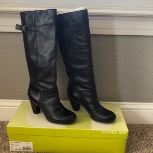 Gianni bini heeled round toe black boots